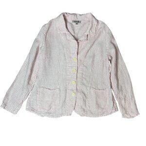 FLAX Linen Striped Blazer size S